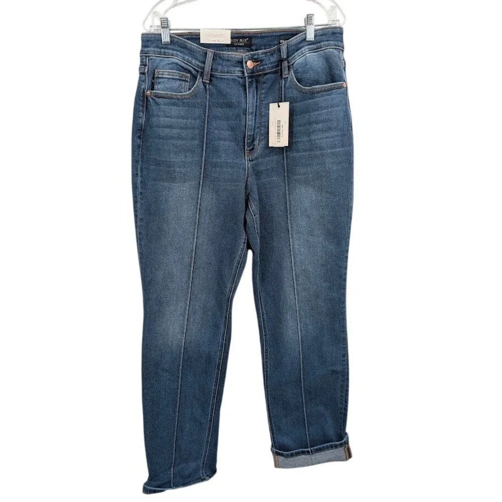 Judy Blue High Rise Front Seam Straight Leg Blue Jeans Women's NWT sz 16W‎